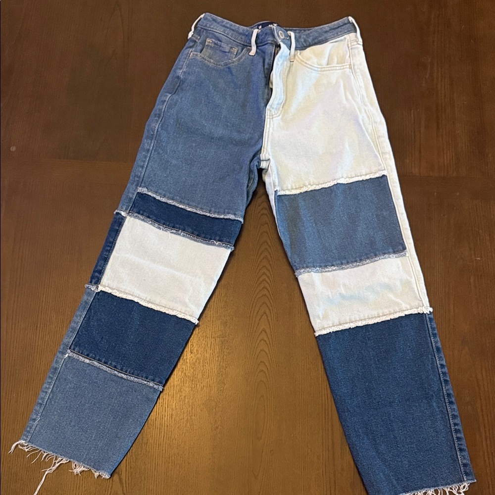 Hollister Women's Ultra High-Rise Vintage Straight - Patchwork Jeans